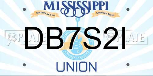 DB7S2I Mississippi License Plate