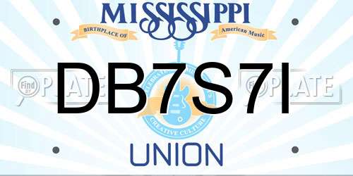 DB7S7I Mississippi License Plate
