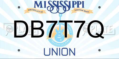 DB7T7Q Mississippi License Plate