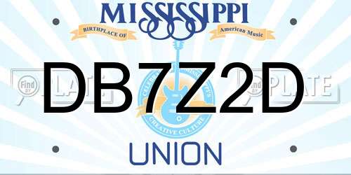 DB7Z2D Mississippi License Plate