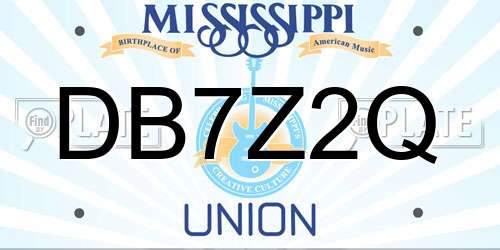 DB7Z2Q Mississippi License Plate