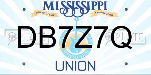 DB7Z7Q Mississippi License Plate