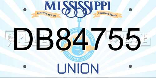 DB84755 Mississippi License Plate