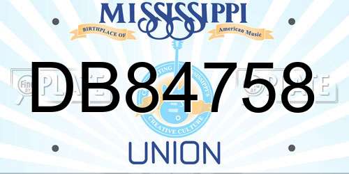 DB84758 Mississippi License Plate