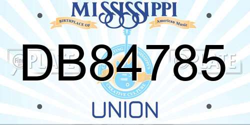 DB84785 Mississippi License Plate