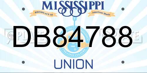 DB84788 Mississippi License Plate