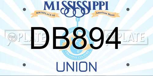 DB894 Mississippi License Plate