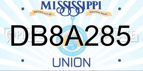 DB8A285 Mississippi License Plate