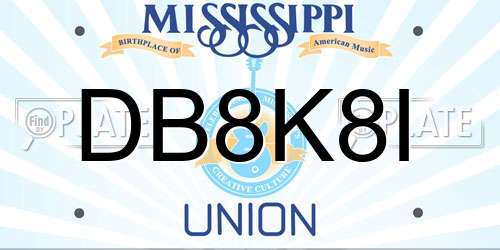 DB8K8I Mississippi License Plate