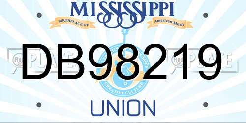 DB98219 Mississippi License Plate