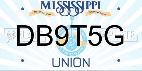 DB9T5G Mississippi License Plate
