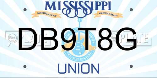 DB9T8G Mississippi License Plate