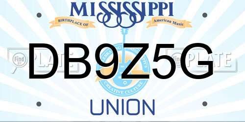 DB9Z5G Mississippi License Plate