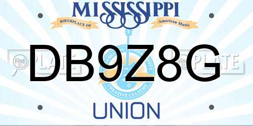 DB9Z8G Mississippi License Plate