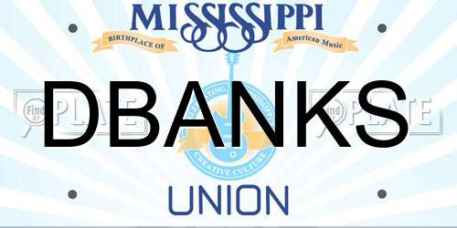 DBANKS Mississippi License Plate