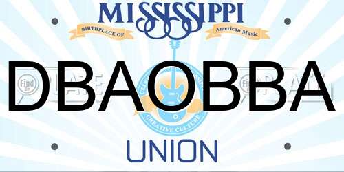 DBAOBBA Mississippi License Plate