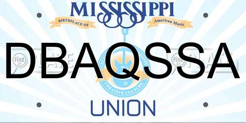 DBAQSSA Mississippi License Plate
