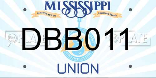 DBB011 Mississippi License Plate