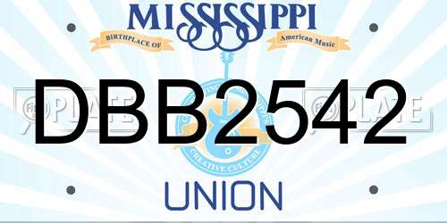 DBB2542 Mississippi License Plate