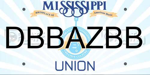 DBBAZBB Mississippi License Plate