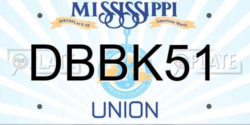 DBBK51 Mississippi License Plate