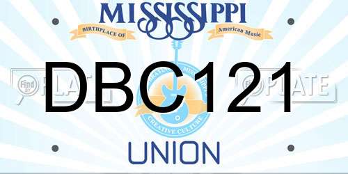DBC121 Mississippi License Plate