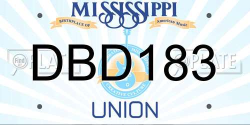 DBD183 Mississippi License Plate
