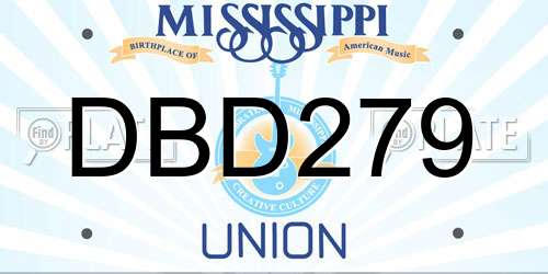 DBD279 Mississippi License Plate
