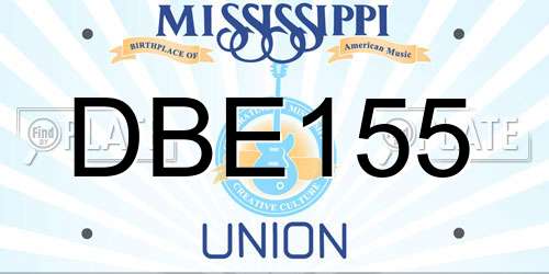 DBE155 Mississippi License Plate