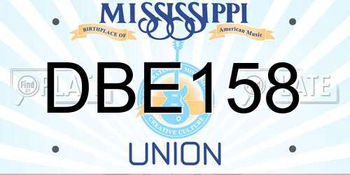 DBE158 Mississippi License Plate