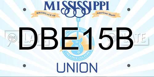 DBE15B Mississippi License Plate