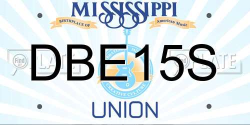 DBE15S Mississippi License Plate
