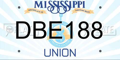 DBE188 Mississippi License Plate