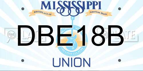 DBE18B Mississippi License Plate