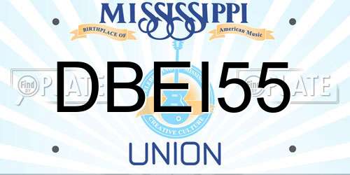 DBEI55 Mississippi License Plate
