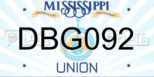 DBG092 Mississippi License Plate