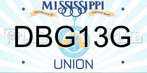 DBG13G Mississippi License Plate
