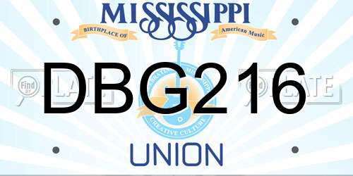 DBG216 Mississippi License Plate