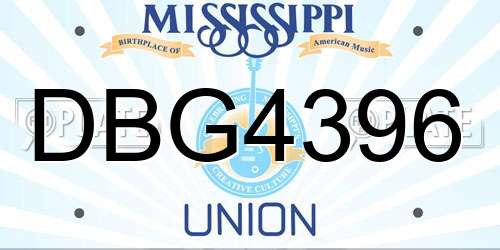 DBG4396 Mississippi License Plate