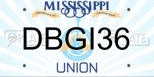 DBGI36 Mississippi License Plate