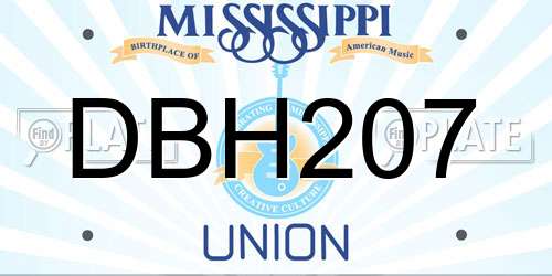 DBH207 Mississippi License Plate