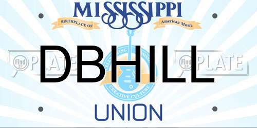 DBHILL Mississippi License Plate