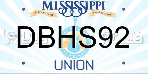 DBHS92 Mississippi License Plate