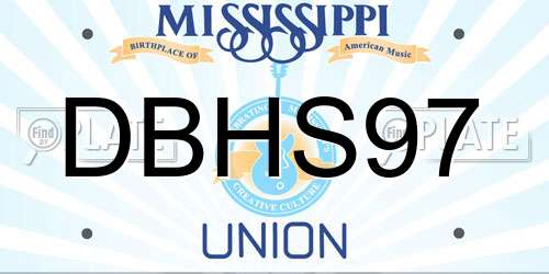 DBHS97 Mississippi License Plate
