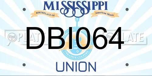 DBI064 Mississippi License Plate