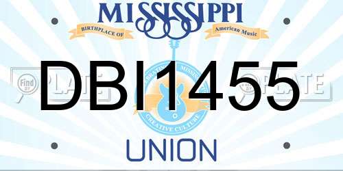 DBI1455 Mississippi License Plate