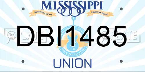 DBI1485 Mississippi License Plate