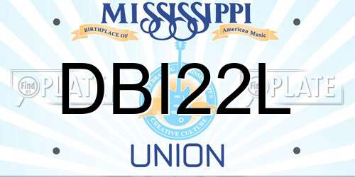 DBI22L Mississippi License Plate