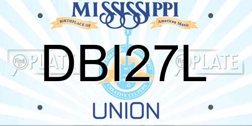 DBI27L Mississippi License Plate