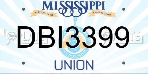 DBI3399 Mississippi License Plate